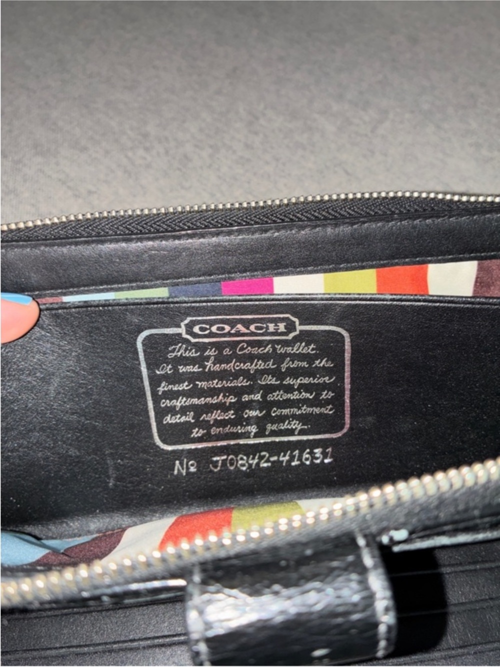 Coach Legacy Signature Canvas Continental wallet in Black and Tan - Picture 6 of 6